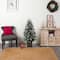 4ft. Pre-Lit Frosted Artificial Christmas Tree in Decorative Planter, White LED Lights
